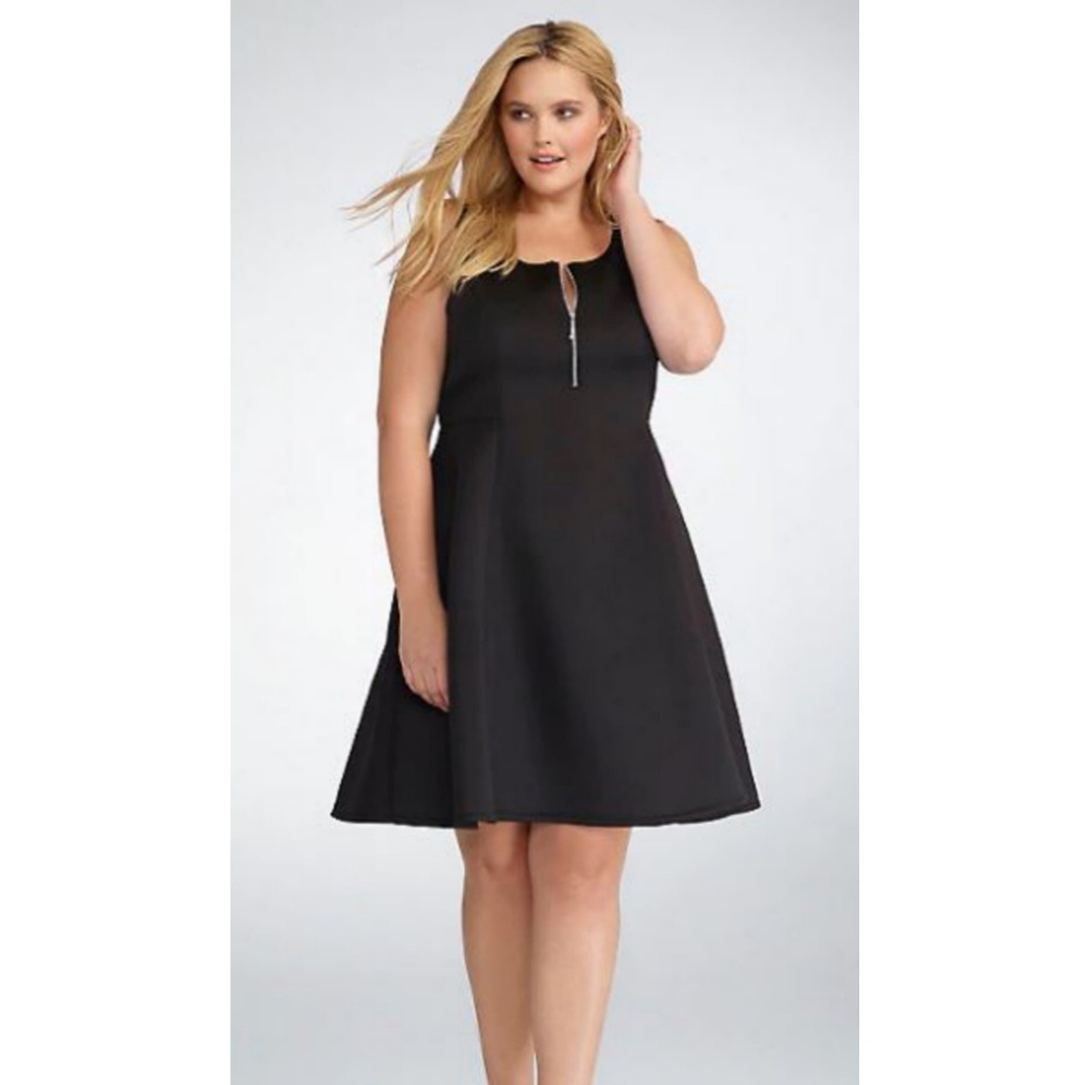 Torrid Rebel Wilson Black Scuba Skater Dress